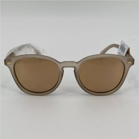 Le Specs Bandwagon 51mm Round NWT Sunglasses in Matte Stone unisex Curvy Cat - Picture 6 of 10